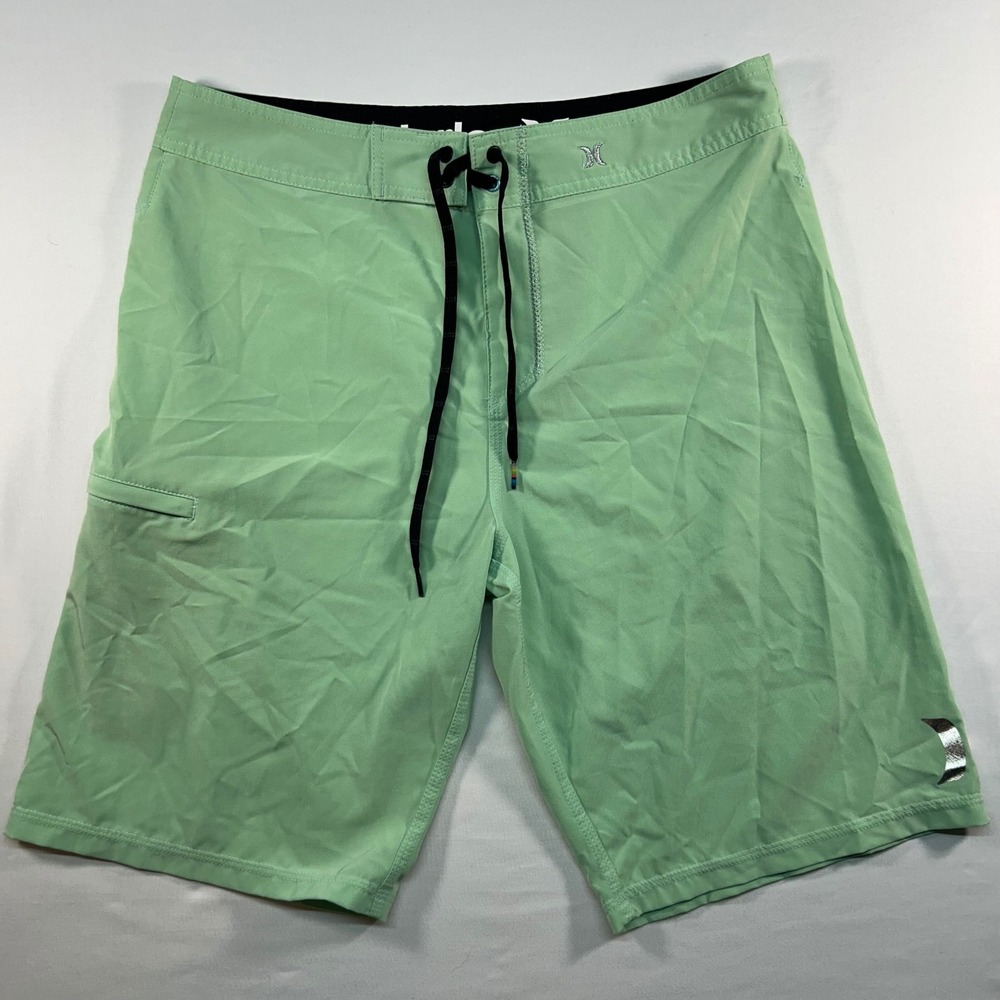 Hurley Phantom Board Shorts Mens 32 Green Recycled Stretch Swim Trunks PMBS1861